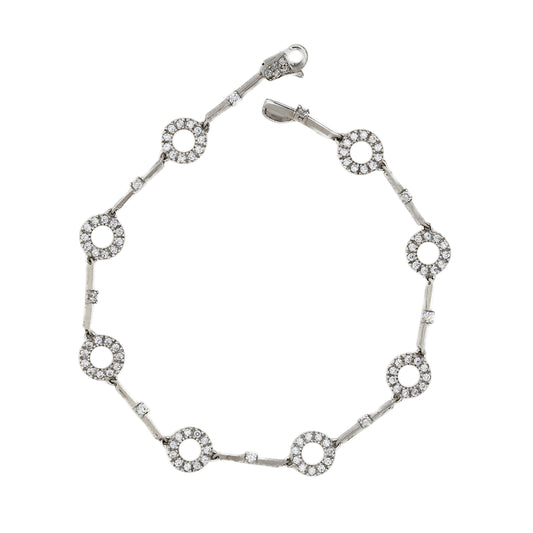 Bracciale in Argento 925 con Zirconi a Forma di Cerchio