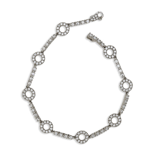 Bracciale in Argento 925 con Zirconi e Cerchi