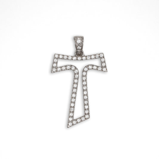 Ciondolo Croce in Argento 925 con Zirconi