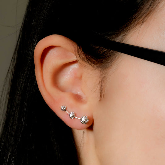 Orecchino Forcina in Argento 925 con Zirconi a Sfera