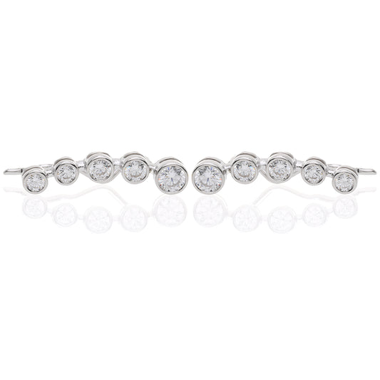Orecchino Forcina in Argento 925 con Zirconi di Diverse Dimensioni