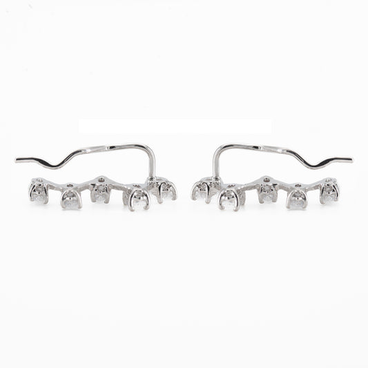 Orecchino Forcina in Argento 925 con Zirconi - Design a Onde