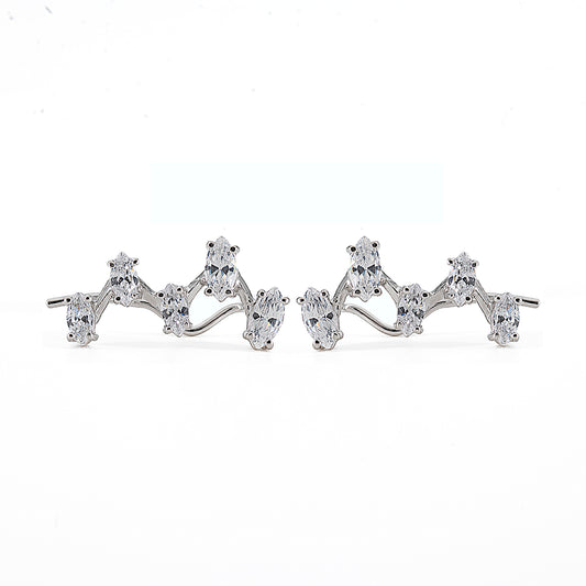 Orecchino Forcina in Argento 925 con Zirconi - Design a Onde