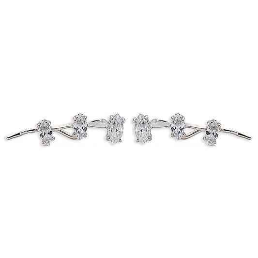 Orecchino Forcina in Argento 925 con Zirconi - Design Minimalista