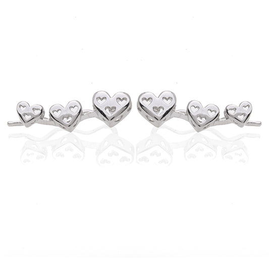 Orecchino Forcina in Argento 925 con Cuori Intagliati