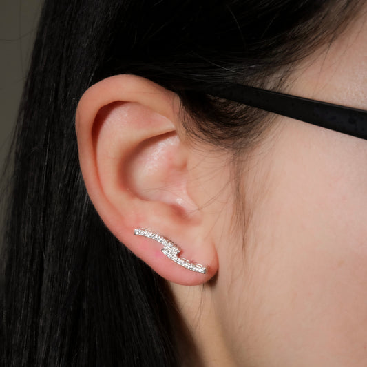 Orecchino Forcina in Argento 925 con Zirconi Curvati