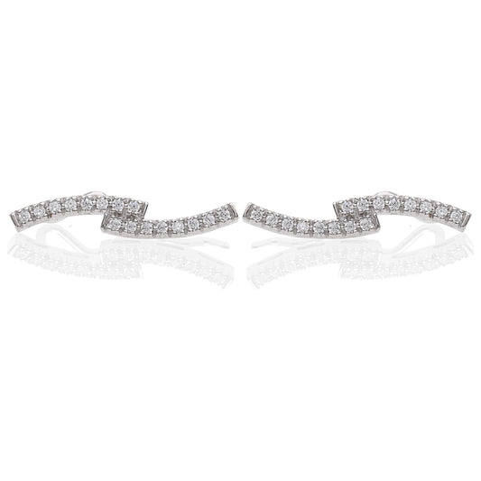 Orecchino Forcina in Argento 925 con Zirconi Curvati