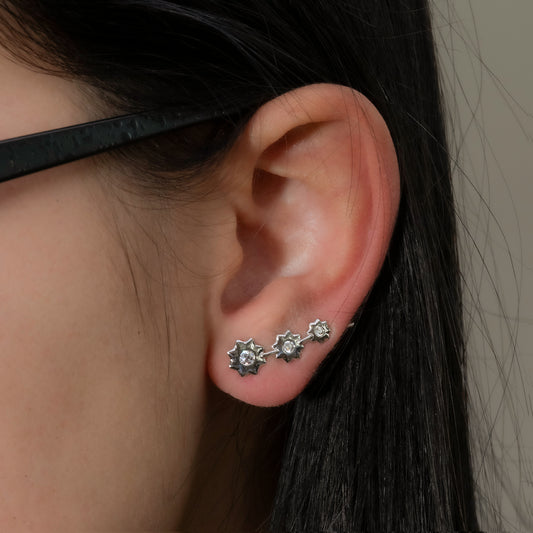Orecchino Forcina in Argento 925 con Zirconi a Forma di Stella