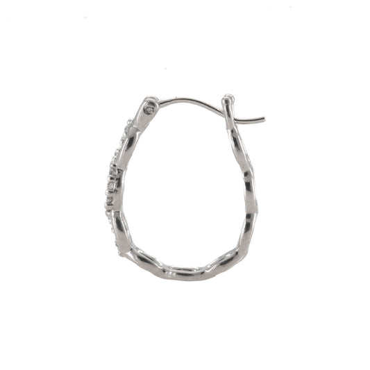 Orecchino a Perno in Argento 925 con Zirconi - Catena