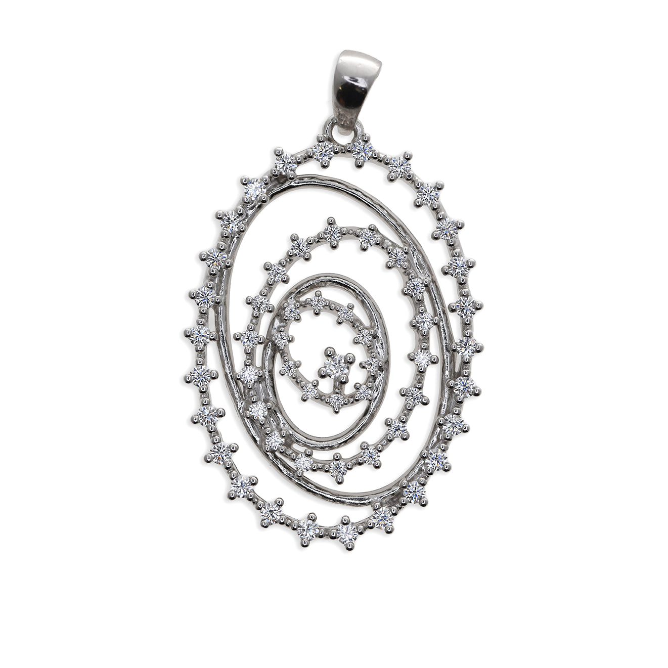 Ciondolo Spirale in Argento con Zirconi