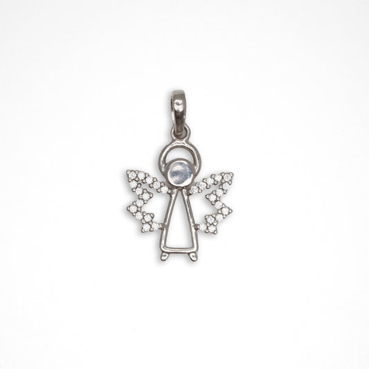 Ciondolo Angelo in Argento con Zirconi