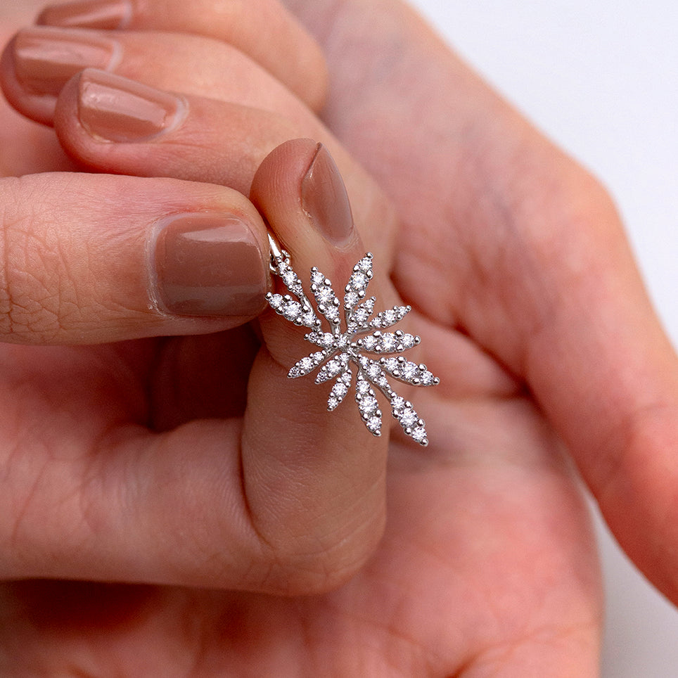 Ciondolo Fiocco di Neve Brillante in Argento con Zirconi