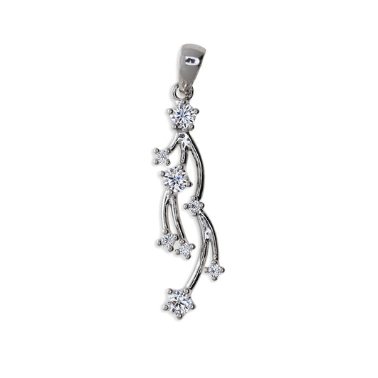 Ciondolo Cascata di Stelle in Argento con Zirconi