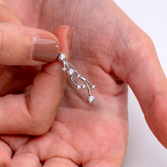 Ciondolo Cascata di Stelle in Argento con Zirconi