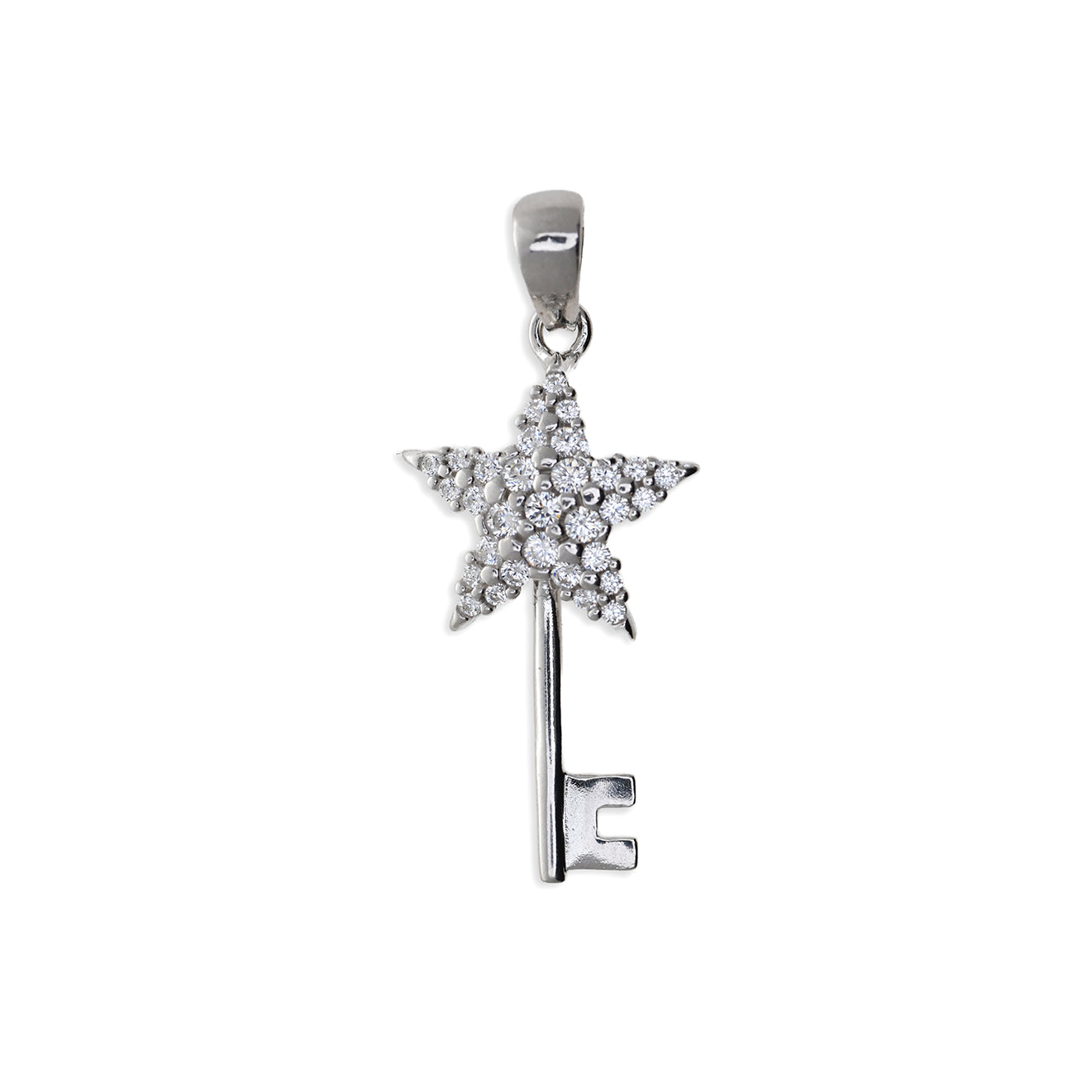 Ciondolo Cuore Floreale in Argento con Zirconi