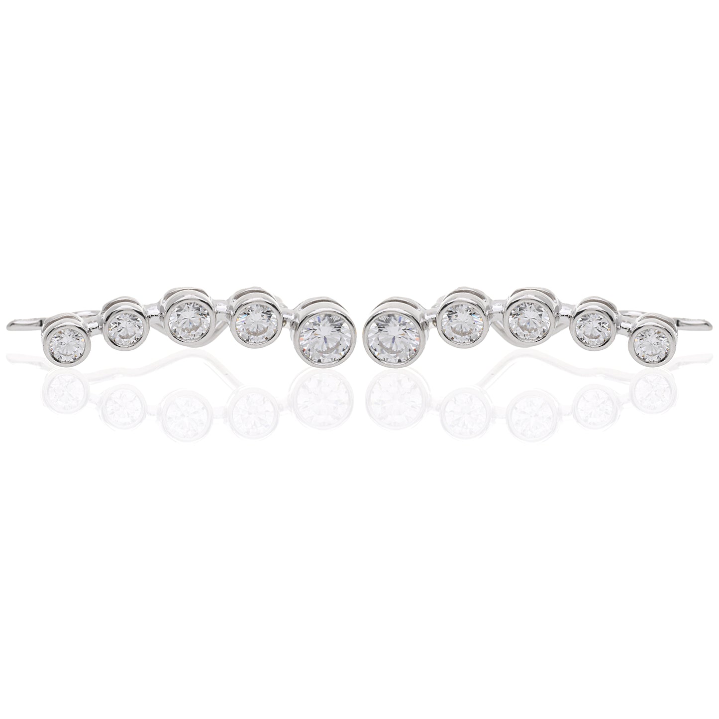 Orecchino Forcina in Argento 925 con Zirconi di Diverse Dimensioni 