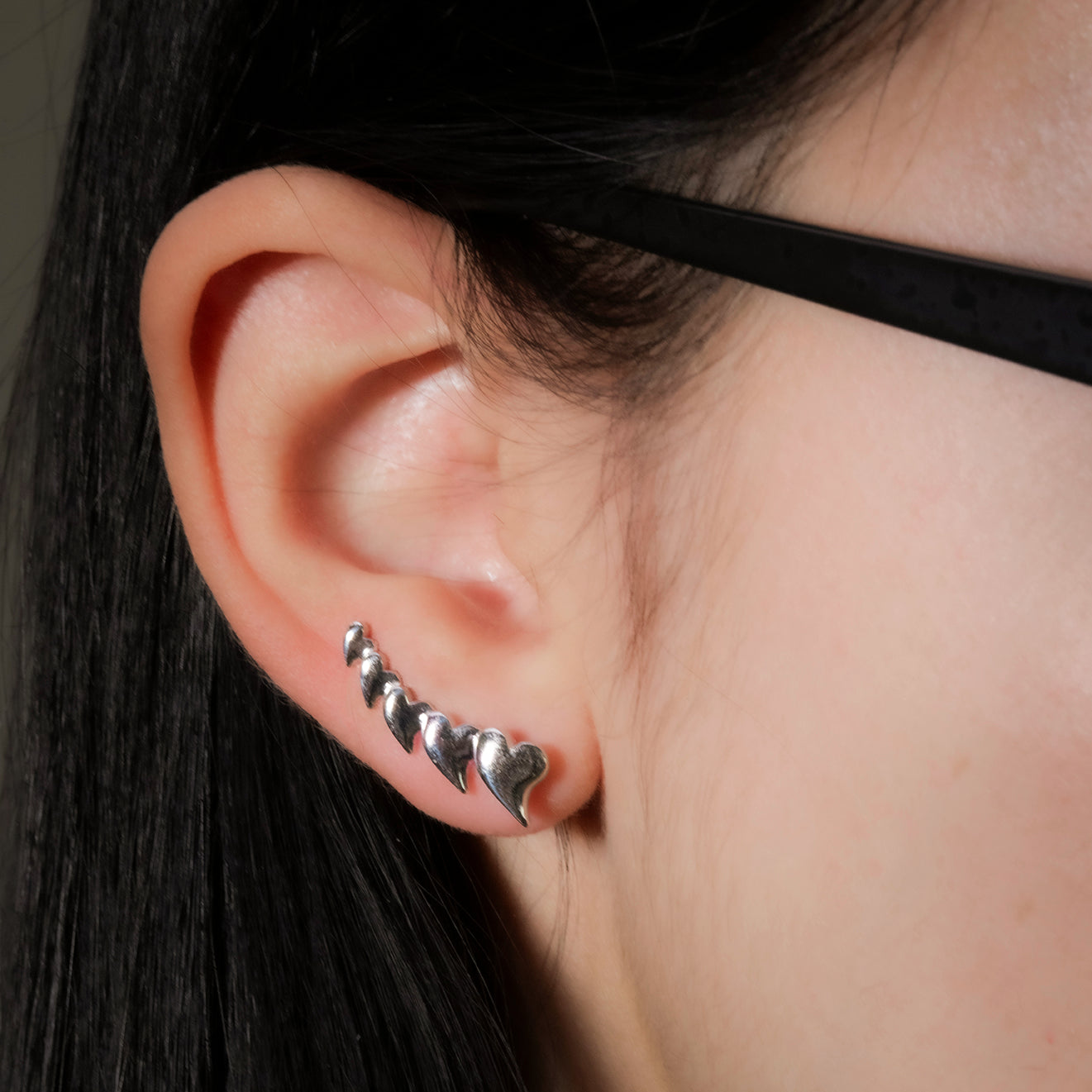Orecchino Forcina in Argento 925 con Cuori Stilizzati 